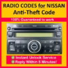 NISSAN RADIO CODE Clarion - Almera 350Z Navara Pathfinder Qashqai Terrano Xtrail