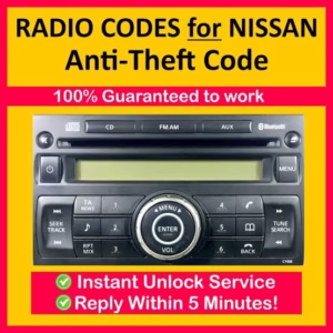NISSAN RADIO CODE Clarion - Almera 350Z Navara Pathfinder Qashqai Terrano Xtrail